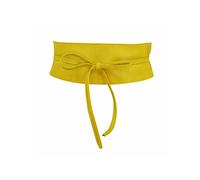 FASHIONGEN - Cinturón de Mujer Obi Ancha de Cuero sintética, para Vestido, MICA - Amarillo, 2XL