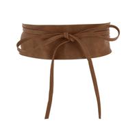 FASHIONGEN - Cinturón de Mujer Obi Ancha de Cuero sintética, para Vestido, MICA - Marrón Claro, S-M
