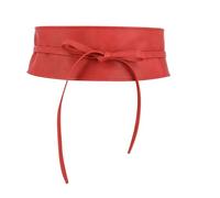 FASHIONGEN - Cinturón de Mujer Obi Ancha de Cuero sintética, para Vestido, MICA - Rojo frambuesa, L-XL