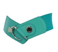 FASHIONGEN - Cinturón elástico de cuero de vaqueta para mujer, DARLENE - Agua Azul, Small