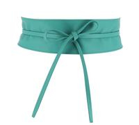 FASHIONGEN - Cinturón Obi de cuero, Cuero Vacuno Plena Flor, para las mujeres, cinturón de vestido, CASSIANE - Agua Azul, S-M