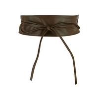 FASHIONGEN - Cinturón Obi de cuero, Cuero Vacuno Plena Flor, para las mujeres, cinturón de vestido, CASSIANE - Marrón, 3XL