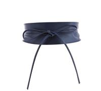 FASHIONGEN - Cinturón Obi de cuero, Cuero Vacuno Plena Flor, para las mujeres, cinturón de vestido, CASSIANE - Azul marino, 3XL