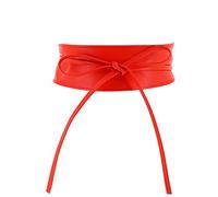 FASHIONGEN - Cinturón Obi de cuero, Cuero Vacuno Plena Flor, para las mujeres, cinturón de vestido, CASSIANE - Rojo, L-XL
