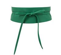 FASHIONGEN - Cinturón Obi de cuero, Cuero Vacuno Plena Flor, para las mujeres, cinturón de vestido, CASSIANE - Verde, S-M