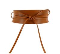 FASHIONGEN - Cinturón Obi de cuero, Cuero Vacuno Plena Flor, para las mujeres, cinturón de vestido, CASSIANE - Camello, L-XL