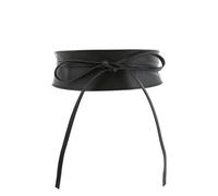 FASHIONGEN - Cinturón Obi de cuero, Cuero Vacuno Plena Flor, para las mujeres, cinturón de vestido, CASSIANE - Negro, 2XL