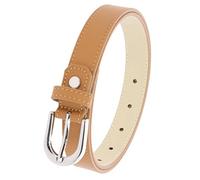 FASHIONGEN - Cinturón para mujer en cuero italiano, LUNA, Fabricado en Francia - Camello Claro, 115