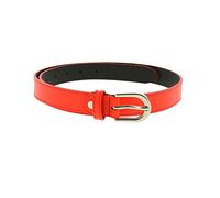 FASHIONGEN - Cinturón para mujer en cuero italiano, LUNA, Fabricado en Francia - Rojo, 90