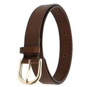 FASHIONGEN - Cinturón para mujer en Piel de Toro Curtida al Vegetal, 3 cm de ancho, RIVOLI - Marrón (Hebilla dorada), 110