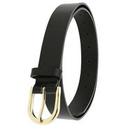 FASHIONGEN - Cinturón para mujer en Piel de Toro Curtida al Vegetal, 3 cm de ancho, RIVOLI - Negro (Hebilla dorada), 65