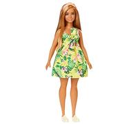 Fashionista Muñeca Rubia Bronceada con Vestido de Estampado Tropical
