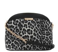FashionPuzzle Bandolera pequeña con estampado de leopardo y correa de cadena, Negro Clásico/Negro, Talla única