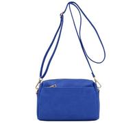 FashionPuzzle Bolso bandolera pequeño con triple cremallera, azul real, Talla única