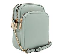FashionPuzzle Bolso cruzado casual de cuero PU con múltiples bolsillos con correa ajustable, Verde menta claro, Talla única