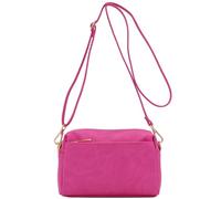 FashionPuzzle Bolso cruzado pequeño con triple cremallera, Fucsia, Talla única