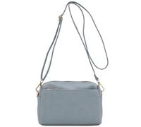 FashionPuzzle Bolso cruzado pequeño con triple cremallera, Gris azulado, Talla única