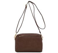 FashionPuzzle Bolso cruzado pequeño con triple cremallera, Gris topo oscuro, Talla única