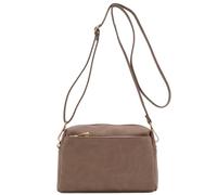 FashionPuzzle Bolso cruzado pequeño con triple cremallera, gris topo, Talla única