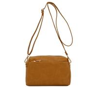 FashionPuzzle Bolso cruzado pequeño con triple cremallera, Mostaza oscuro, Talla única