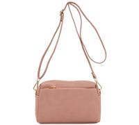 FashionPuzzle Bolso cruzado pequeño con triple cremallera, Rosa (Dusty Pink), Talla única
