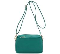 FashionPuzzle Bolso cruzado pequeño con triple cremallera, verde azulado, Talla única