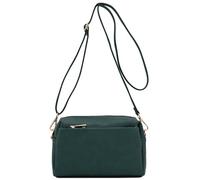 FashionPuzzle Bolso cruzado pequeño con triple cremallera, Verde cazador, Talla única
