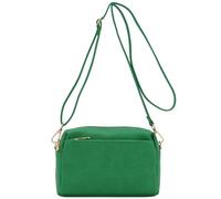 FashionPuzzle Bolso cruzado pequeño con triple cremallera, Verde Kelly, Talla única