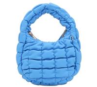 FashionPuzzle Mini bolso cruzado acolchado de piel sintética suave con media luna, azul, (Small blue)