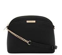 FashionPuzzle Saffiano - Bolso cruzado con correa para cadena, Negro, talla única