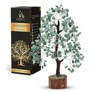 FASHIONZAADI Green Aventurine Gemstone Chakra Bonsai Tree Healing Crystals Chakra Trees Reiki Stone Goodluck Chakras Crystal Home Office Living Room Table Décor Gift Size 10-12 Inch (Silver Wire)