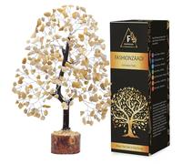 FASHIONZAADI Yellow Aventurine Feng Shui Bonsai Gemstone Tree Healing Crystals Money Trees Natural Stone Home Office Table Décor Health Prosperity Size 10-12 Inch (Silver Wire)