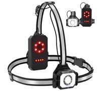 Fashioz Luz de Carrera Recargable por USB, Luz Running 5 Modos, Resistente al Agua, Regulable a 90°, 500 Lúmenes, Recargable por USB, Ideal para Correr, Caminar y Deportes al Aire Libre(Negro)