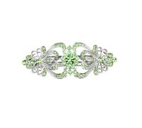 Faship Pasador de pelo con diamantes de imitación verdes y corazones de cristal y flores