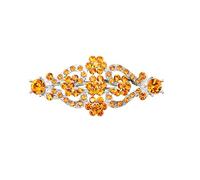Faship Pasador para el pelo con diamantes de imitación de color naranja y corazones dobles