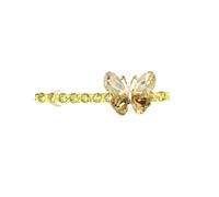 Faship Pasador para el pelo de mariposa con diamantes de imitación de color amarillo champán y marrón