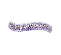 Faship Precioso clip de pasador en forma de S con circonita cúbica morada