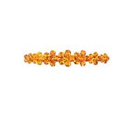 Faship Precioso clip de pelo de cocodrilo pequeño con flores de cristal naranja