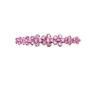 Faship Precioso clip de pelo de cocodrilo pequeño con flores de cristal rosa