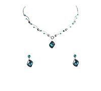 Faship Precioso juego de collar y pendientes de cristal de Swarovski, Diamante de imitación, Diamantes de imitación