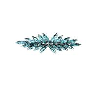 Faship Precioso pasador para el pelo con diamantes de imitación de cristal verde azulado