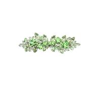 Faship Precioso pasador para el pelo con diamantes de imitación verdes y peridoto