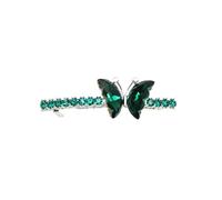 Faship Precioso pasador para el pelo de mariposa con diamantes de imitación verdes