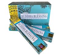 Fashnkart Buddha Blessing Deepika Masala Varillas de incienso Aggarbatti para inauguración de la casa, templo Pooja, meditación y yoga, enrolladas a mano, paquete de 3