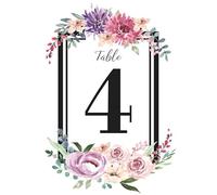 Fashnkart Marco de flores, 76 piezas, tarjetas de números de mesa de boda del 1 al 75 de doble cara con mesa de cabeza, números de mesa de 5 x 7 pulgadas, números de mesa para recepción de boda