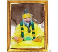 Fashnkart Marco de fotos hindú Premanand Ji Maharaj - Arte de pared de madera hecho a mano para sala de oración, Mandir - Regalo religioso y decoración, 12 x 9 pulgadas