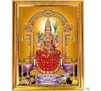 Fashnkart Spiritual Sri Kanchi Kamakshi - Marco de pared de madera hecho a mano, marco de fotos de diosa hindú - Ideal para mandir, sala de oración de 12 x 9 pulgadas