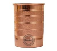 Fashnkart Vasos de cobre puro para beber agua, salud ayurvédica, vasos de cobre puro, 300 ml (tacto plateado)
