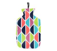fashy 67372 01 - Bolsa de agua caliente (2 L, con funda y cierre de velcro), multicolor