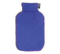 Fashy Bolsa de agua caliente con cuello alto, funda de punto, color azul, 2 L